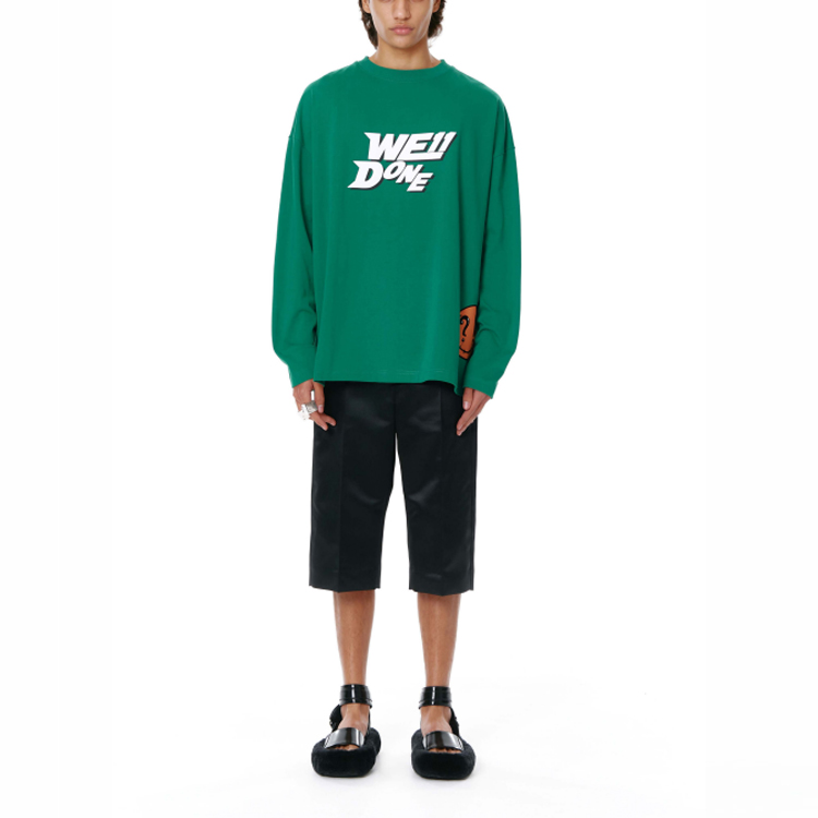 WE11DONE SS22 Unisex Green Crewneck Logo Long Sleeve Sweatshirt WD-TT1-22-631-U-GR 圖 4