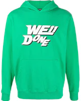 WE11DONE SS22 Unisex Green Logo Drawstring Pullover Hoodie WD-TH1-22-622-U-GR WE11DONE SS22 Unisex Green Logo Drawstring Pullover Hoodie WD-TH1-22-622-U-GR
