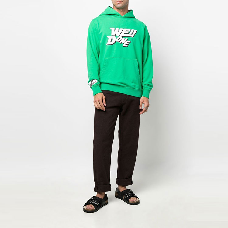 Details for WE11DONE SS22 男女同款绿色抽绳连帽卫衣 WD-TH1-22-622-U-GR