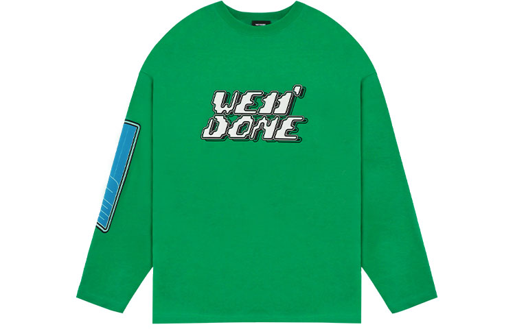 Order WE11DONE SS22 男女綠色長袖T恤附logo印花。 WD-TT1-22-701-U-GR