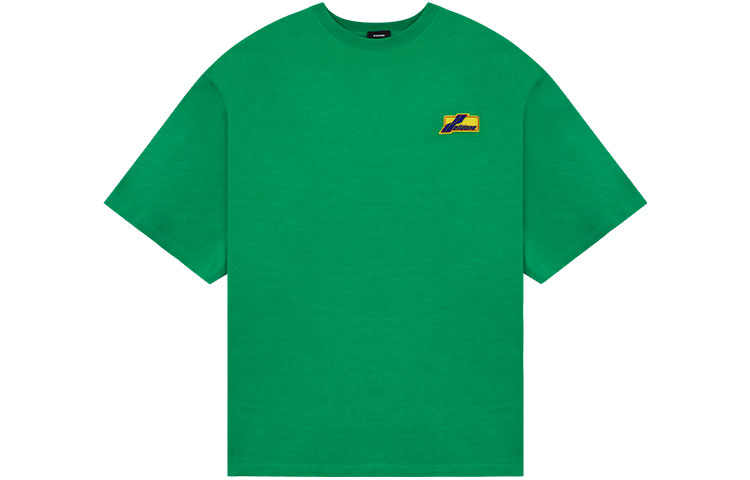 WE11DONE SS22 Unisex Green Plain Logo Short Sleeve Pullover T-Shirt WD-TT1-22-710-U-GR