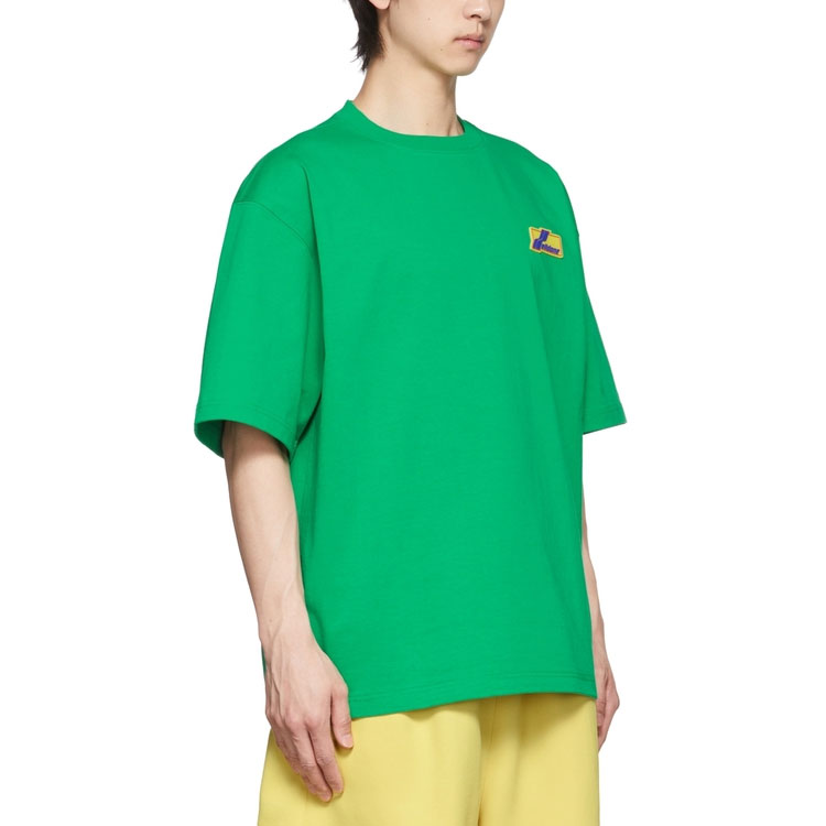 WE11DONE SS22 Unisex Green Plain Logo Short Sleeve Pullover T-Shirt WD-TT1-22-710-U-GR 圖 4