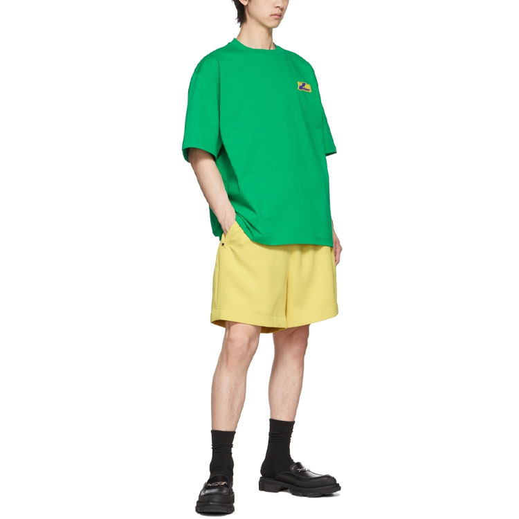 WE11DONE SS22 Unisex Green Plain Logo Short Sleeve Pullover T-Shirt WD-TT1-22-710-U-GR 圖 5