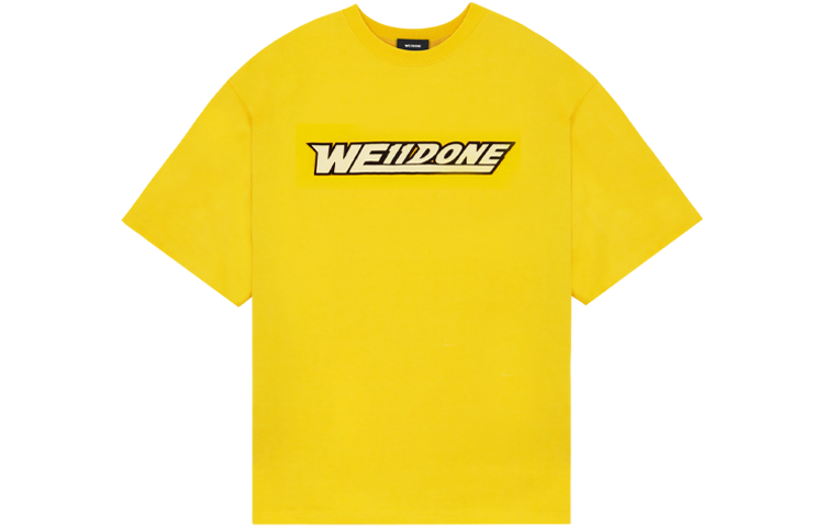 WE11DONE SS22 Unisex Logo Print Yellow Short Sleeve T-Shirt WD-TT1-22-628-U-YE 圖 2