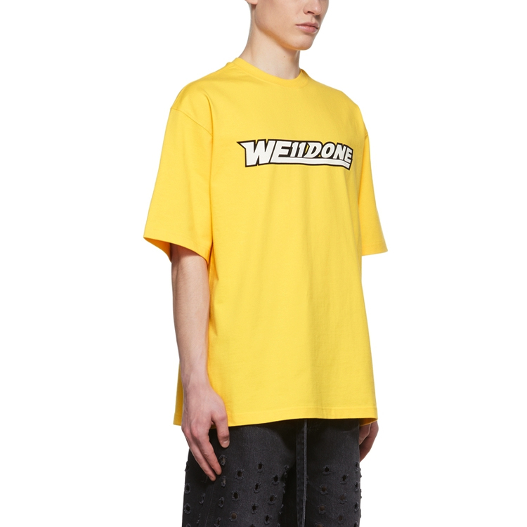 WE11DONE SS22 Unisex Logo Print Yellow Short Sleeve T-Shirt WD-TT1-22-628-U-YE 圖 4