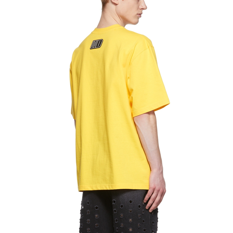 WE11DONE SS22 Unisex Logo Print Yellow Short Sleeve T-Shirt WD-TT1-22-628-U-YE 圖 5
