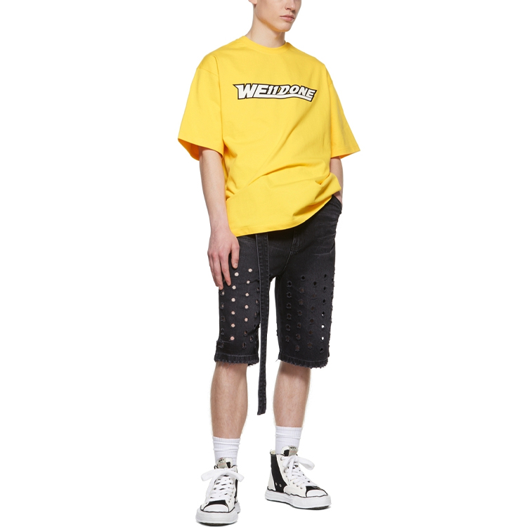 WE11DONE SS22 Unisex Logo Print Yellow Short Sleeve T-Shirt WD-TT1-22-628-U-YE 圖 6