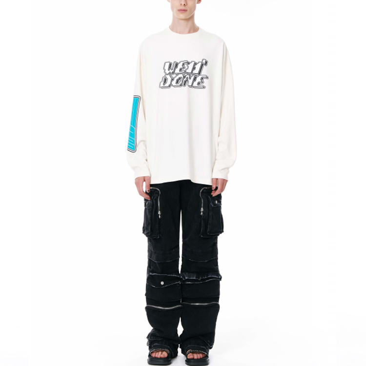 WE11DONE SS22 Unisex Long Sleeve Logo T-Shirt Ivory White WD-TT1-22-701-U-IV 圖 4