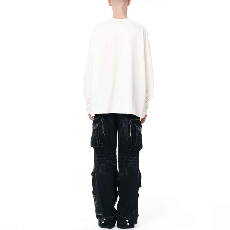 WE11DONE SS22 Unisex Long Sleeve Logo T-Shirt Ivory White WD-TT1-22-701-U-IV 圖 5