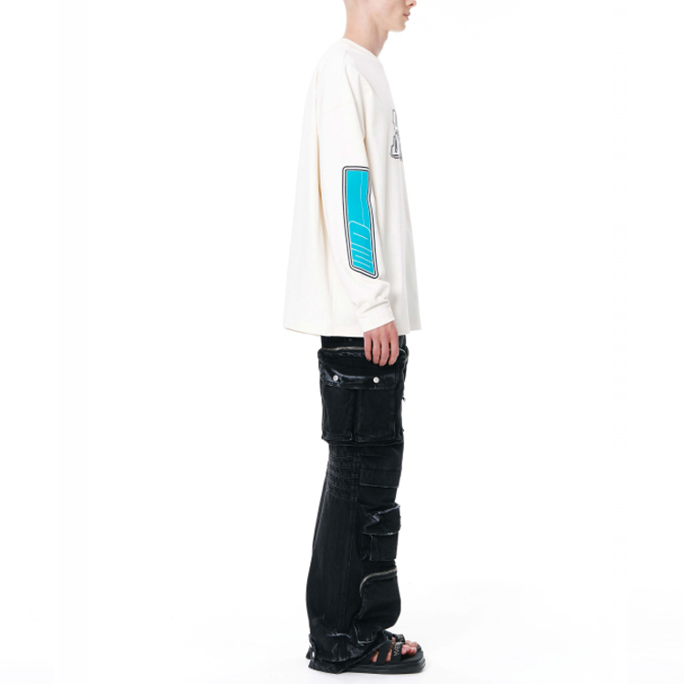 WE11DONE SS22 Unisex Long Sleeve Logo T-Shirt Ivory White WD-TT1-22-701-U-IV 圖 6