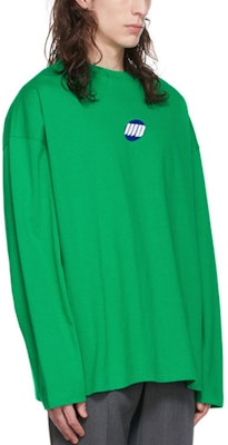 WE11DONE SS22 男女款綠色簡約長袖胸前Logo T恤。 WD-TT1-22-633-U-GR Lookbook WE11DONE SS22 男女款綠色簡約長袖胸前Logo T恤。 WD-TT1-22-633-U-GR