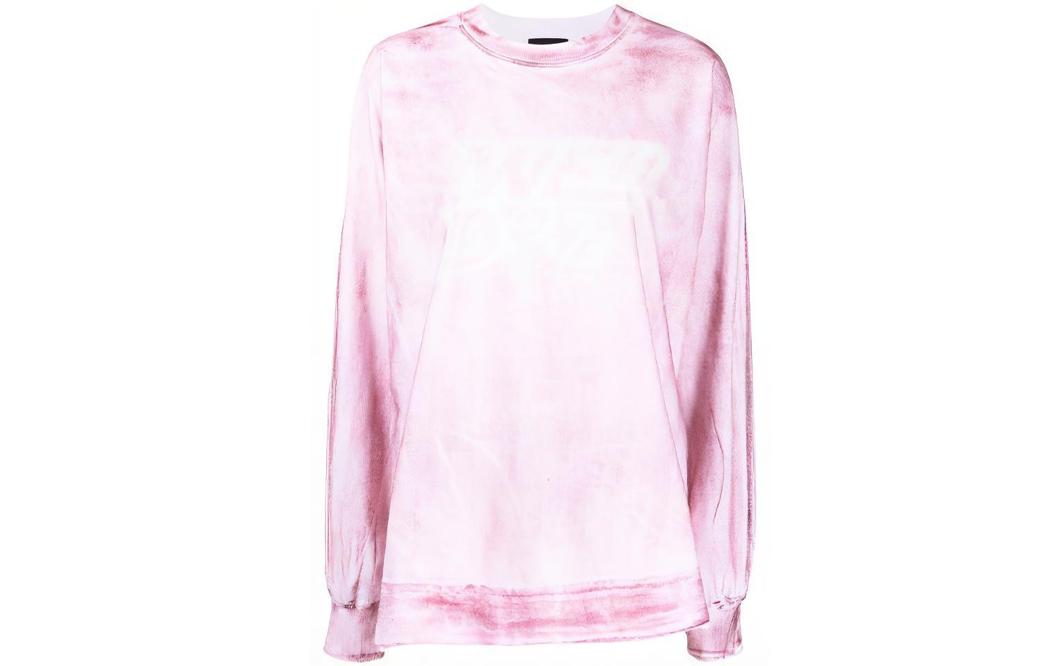 WE11DONE SS22 Unisex Pink Purple Logo Washed Effect Long Sleeve Tee. WD-TT1-22-580-U-RD 圖 2