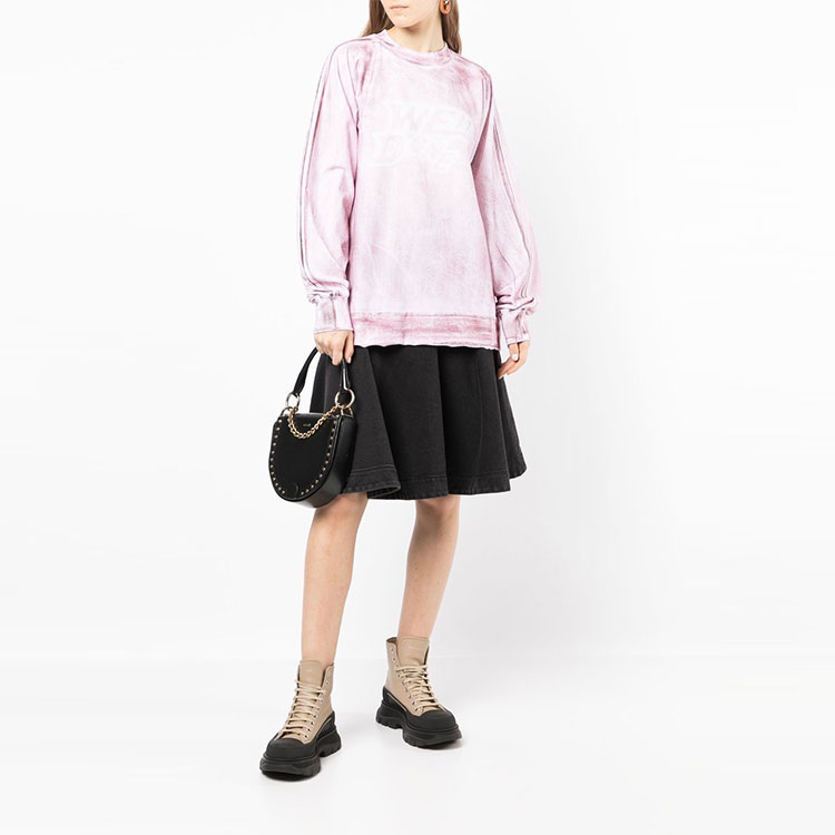 WE11DONE SS22 Unisex Pink Purple Logo Washed Effect Long Sleeve Tee. WD-TT1-22-580-U-RD 圖 3