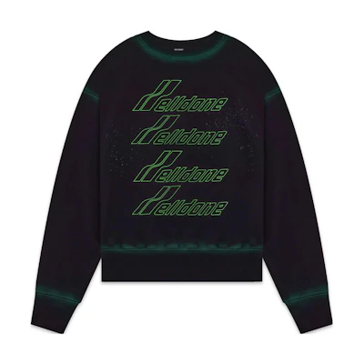 WE11DONE SS22 Unisex Pullover Sweatshirt with Logo Print - Black. WD-TS1-22-732-U-BK-y
