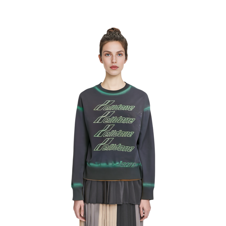 WE11DONE SS22 Unisex Pullover Sweatshirt with Logo Print - Black. WD-TS1-22-732-U-BK-y 圖 4