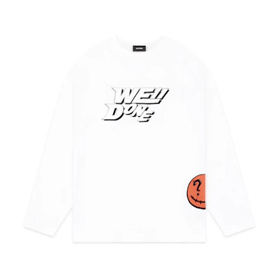WE11DONE SS22 Unisex White Letter Print Long-Sleeve Pullover T-Shirt WD-TT1-22-631-U-WH