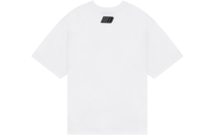 Lookbook WE11DONE SS22 Unisex White Logo Heart Graphic Print Short Sleeve T-Shirt. WD-TT1-22-672-U-WH