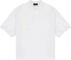 WE11DONE SS22 Unisex White Logo Side Striped Short-Sleeve Polo Shirt WD-TT1-22-537-U-WH WE11DONE SS22 Unisex White Logo Side Striped Short-Sleeve Polo Shirt WD-TT1-22-537-U-WH