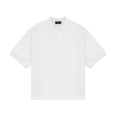 WE11DONE SS22 Unisex White Logo Side Striped Short-Sleeve Polo Shirt WD-TT1-22-537-U-WH
