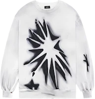 WE11DONE SS22 Unisex White Washed Graphic Print Sweatshirt WD-TS1-22-716-U-WH WE11DONE SS22 Unisex White Washed Graphic Print Sweatshirt WD-TS1-22-716-U-WH