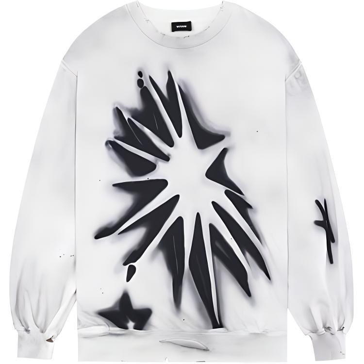 Order WE11DONE SS22 Unisex White Washed Graphic Print Sweatshirt WD-TS1-22-716-U-WH