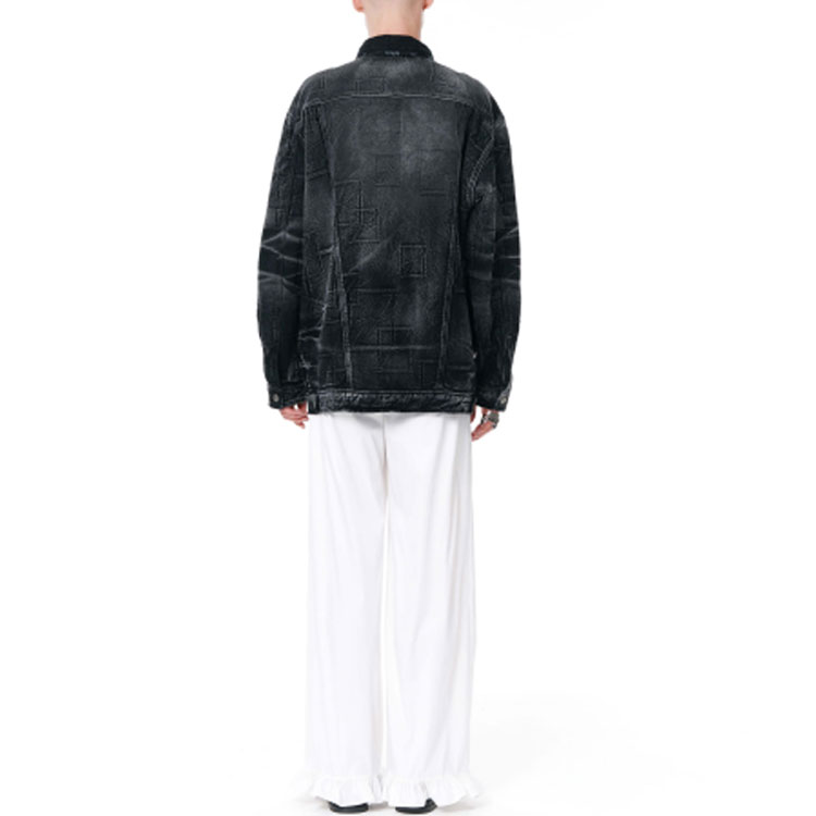 Purchase WE11DONE SS22 水洗黑牛仔標誌外套 男女休閒外套 WD-DJ1-22-366-U-WB