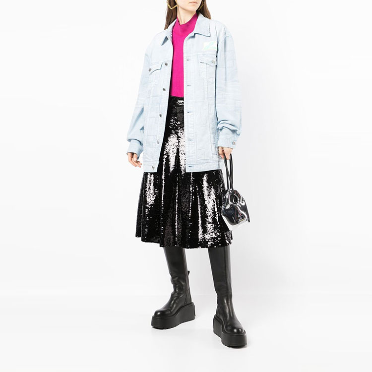 WE11DONE SS22 Washed Denim Jacket Light Blue Unisex with Logo. WD-DJ1-22-366-U-IC 圖 4