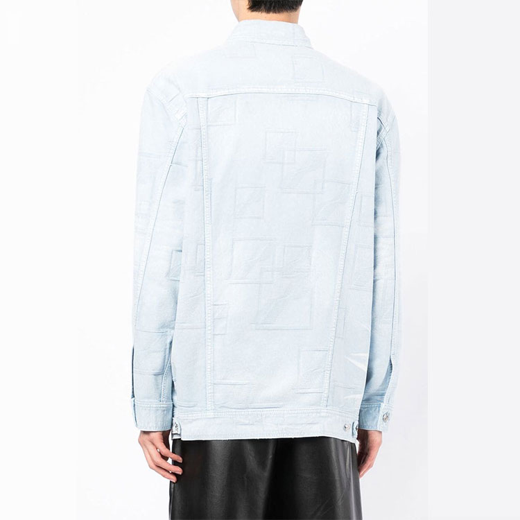 WE11DONE SS22 Washed Denim Jacket Light Blue Unisex with Logo. WD-DJ1-22-366-U-IC 圖 6