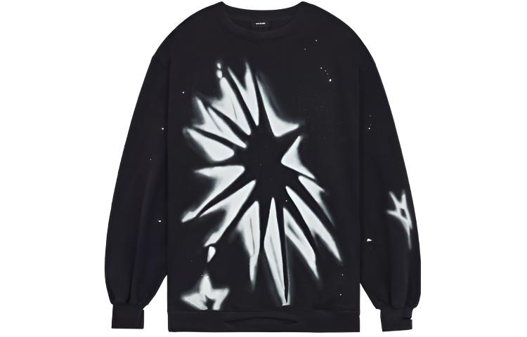 WE11DONE SS22 Washed Graphic Print Unisex Sweatshirt Black WD-TS1-22-716-U-BK