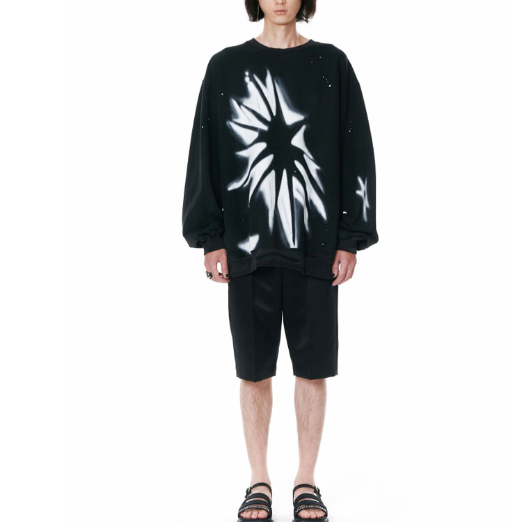 WE11DONE SS22 Washed Graphic Print Unisex Sweatshirt Black WD-TS1-22-716-U-BK 圖 4