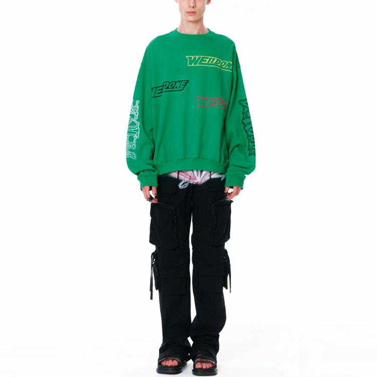 WE11DONE SS22 Washed Green Logo Sweatshirt Unisex. WD-TS1-22-654-U-GR 圖 4