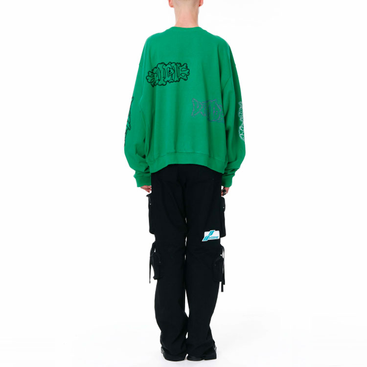 WE11DONE SS22 Washed Green Logo Sweatshirt Unisex. WD-TS1-22-654-U-GR 圖 5