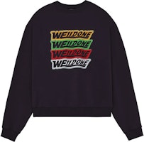 WE11DONE SS22 Washed Logo Crewneck Sweatshirt Unisex Black. WD-TS1-22-651-U-BK WE11DONE SS22 Washed Logo Crewneck Sweatshirt Unisex Black. WD-TS1-22-651-U-BK