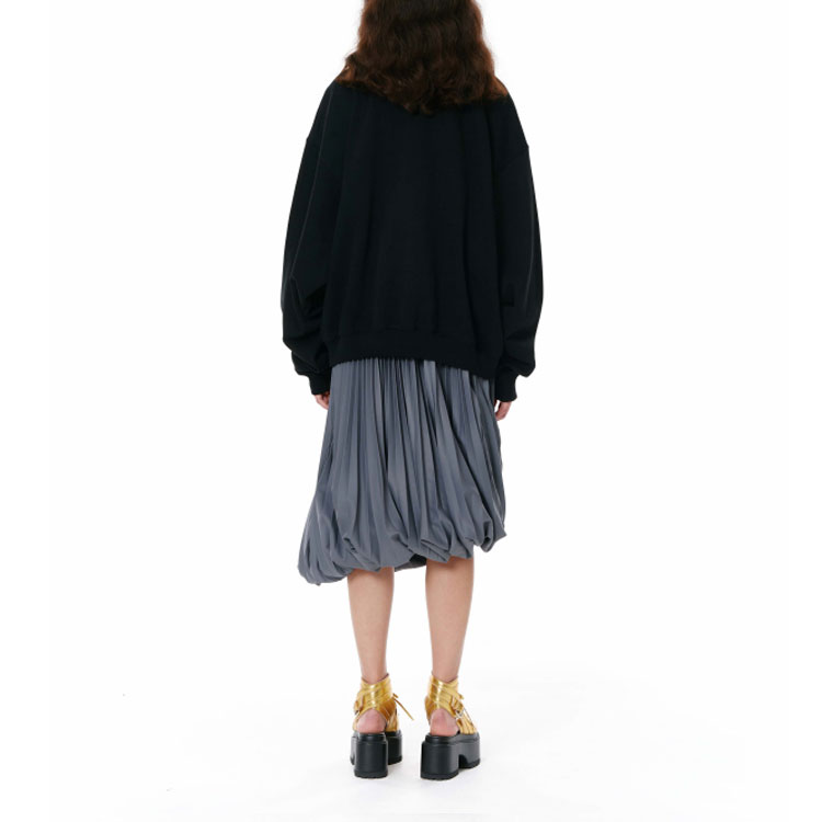 Purchase WE11DONE SS22 水洗標誌中性黑色圓領衛衣。 WD-TS1-22-651-U-BK