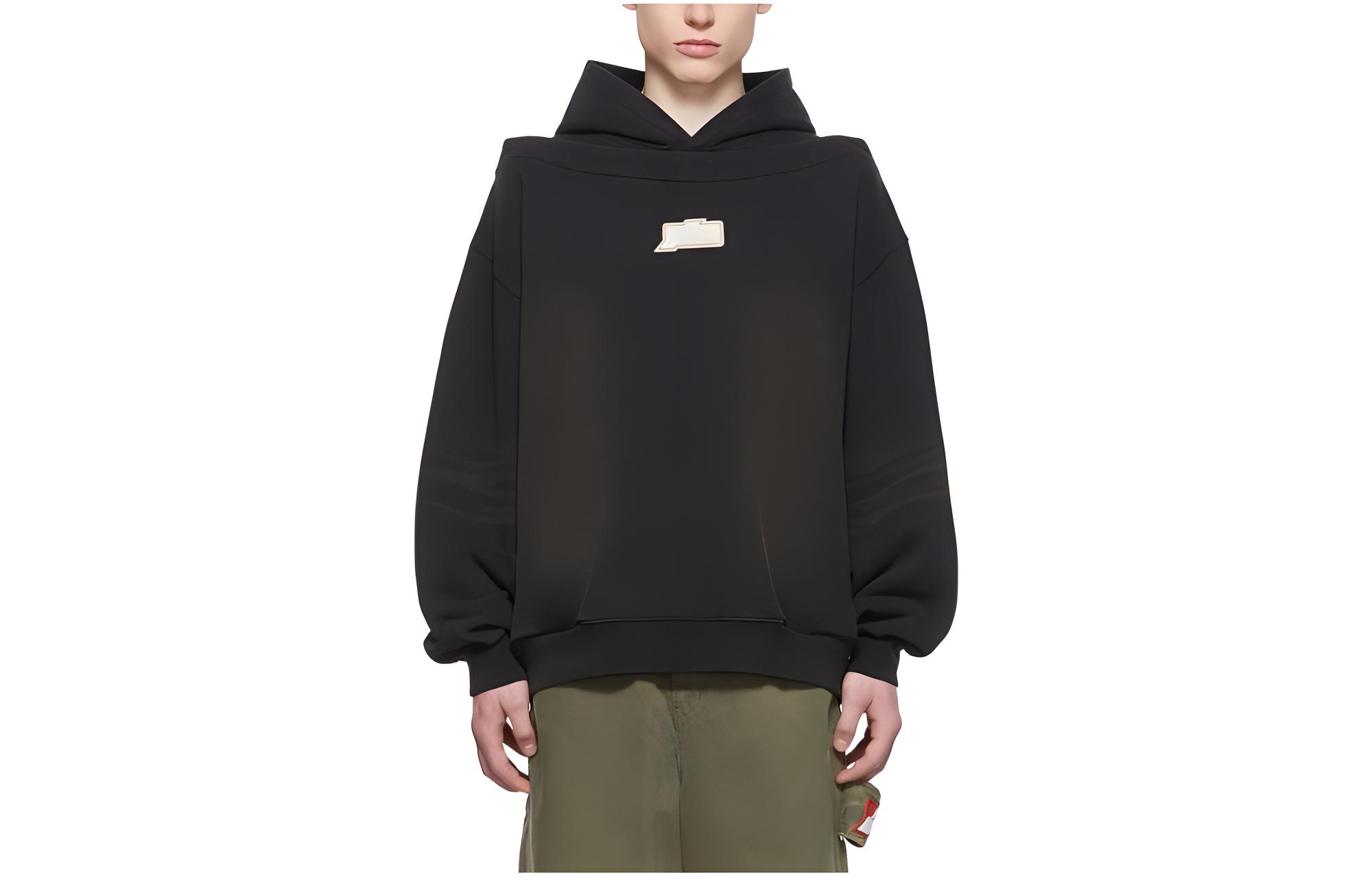 WE11DONE SS22 Washed Logo Print Hoodie Unisex Black WD-TH1-22-509-U-BK