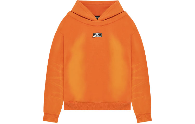 WE11DONE SS22 Washed Logo Tie-Dye Hoodie Unisex Orange WD-TH1-22-509-U-OR