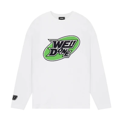 WE11DONE SS22 White Round Logo Crewneck Long Sleeve Unisex Sweatshirt WD-TT1-22-648-U-WH