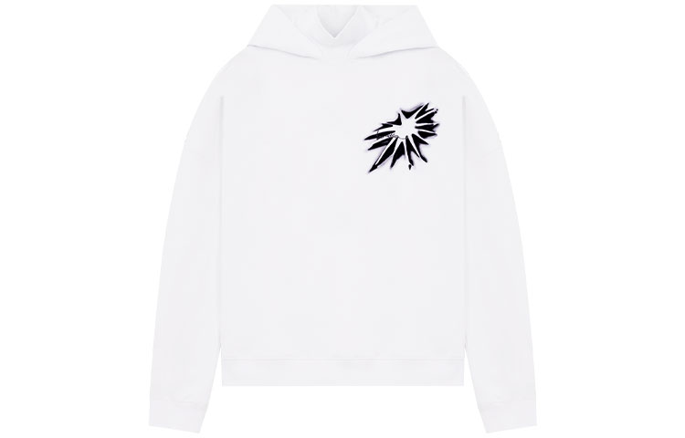 WE11DONE SS22 White Star Pattern Hoodie Unisex WD-TH1-22-702-U-WH