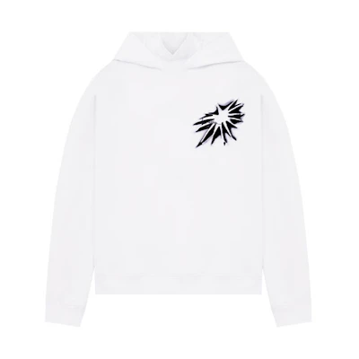WE11DONE SS22 White Star Pattern Hoodie Unisex WD-TH1-22-702-U-WH