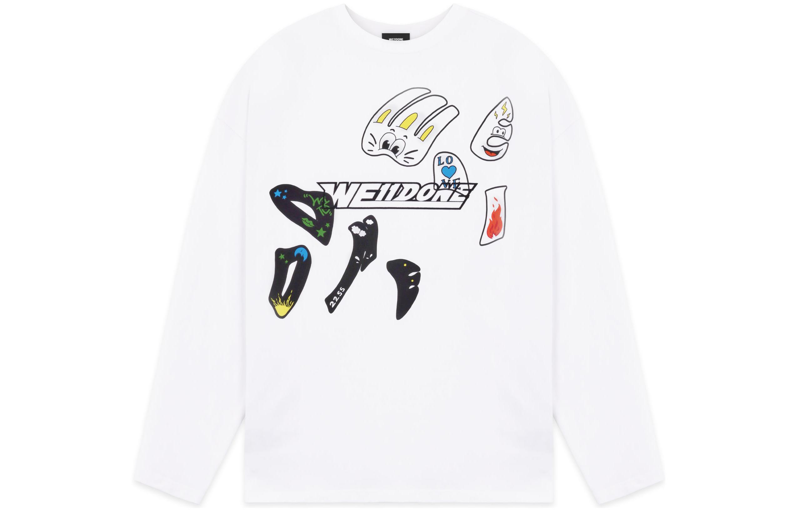 Order WE11DONE SS22 白色Logo怪獸印花衛衣 男女適用 WD-TT1-22-639-U-WH