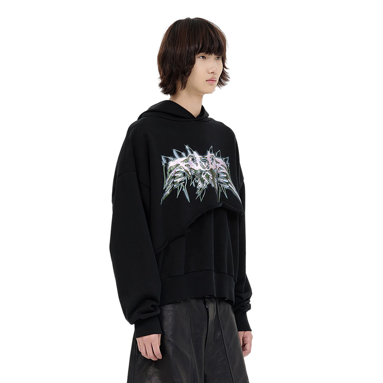 Details for WE11DONE SS23 3D Western Print Black Hoodie Unisex Gift Box Edition WD-TH1-23-875-U-BK