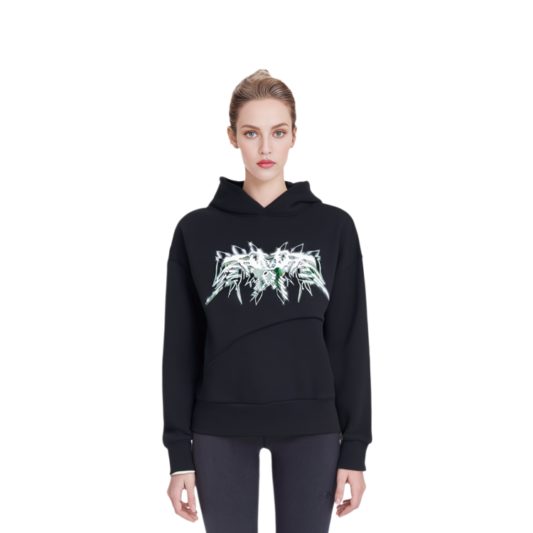 Cheap WE11DONE SS23 3D Western Print Black Hoodie Unisex Gift Box Edition WD-TH1-23-875-U-BK