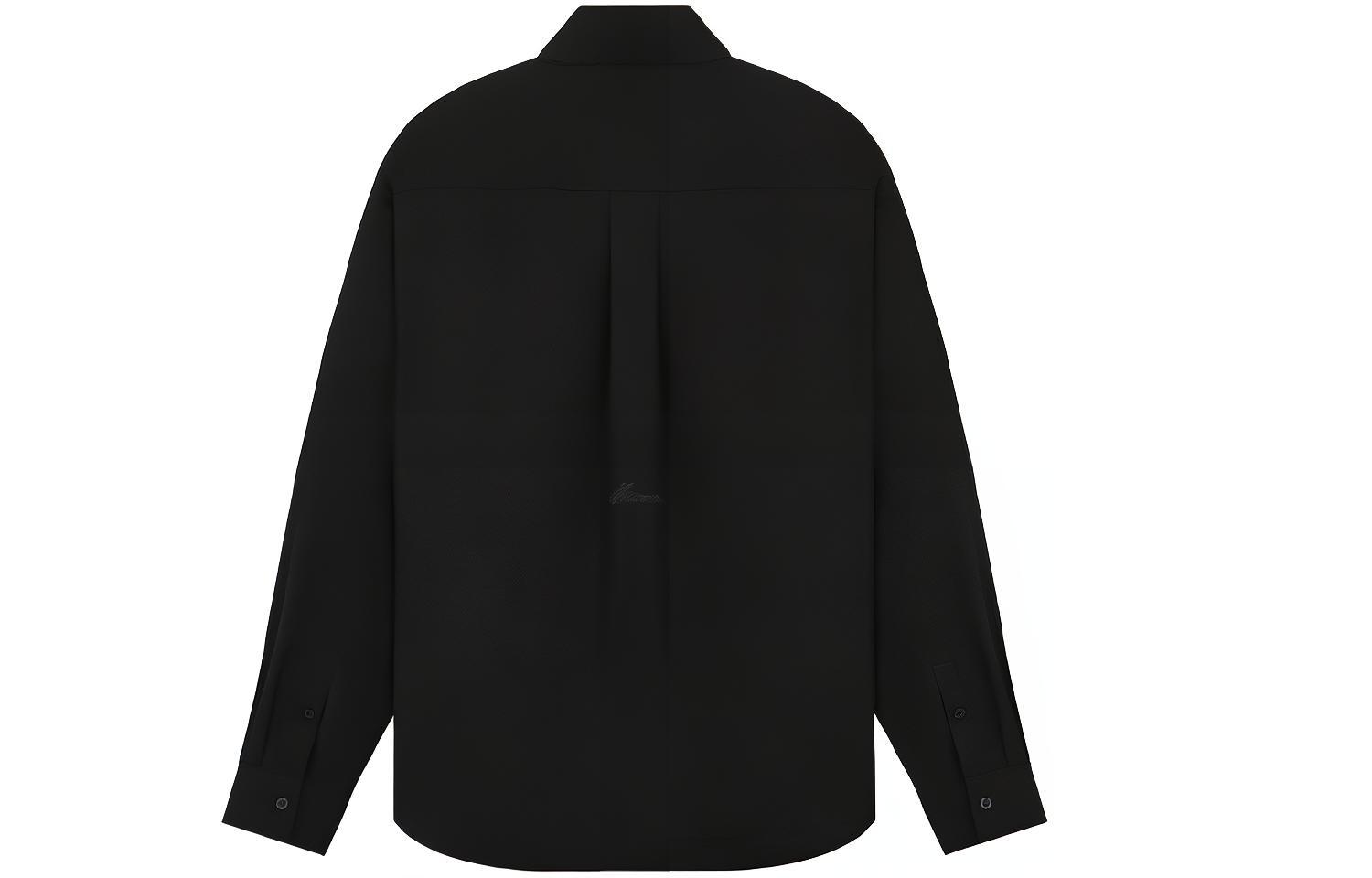 WE11DONE SS23  Black Long-Sleeve Solid Button-Up Shirt. WD-SH1-23-217-M-BK 圖 2