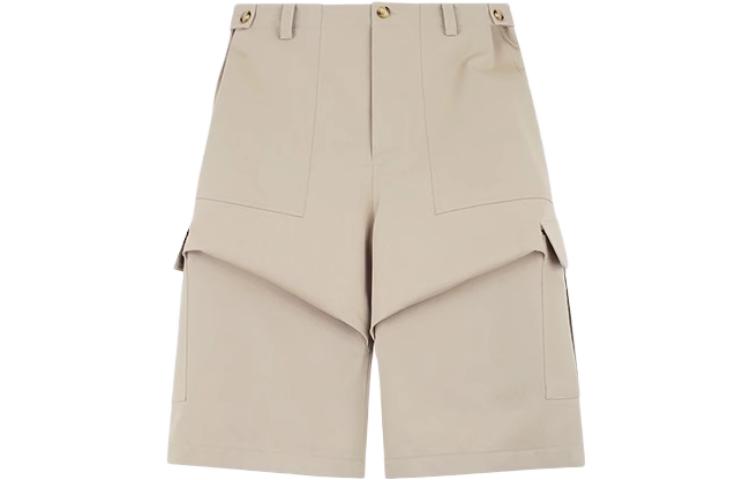 WE11DONE SS23  Khaki Straight-Leg Casual Shorts with Button Detail. WD-PT1-23-299-M-BG
