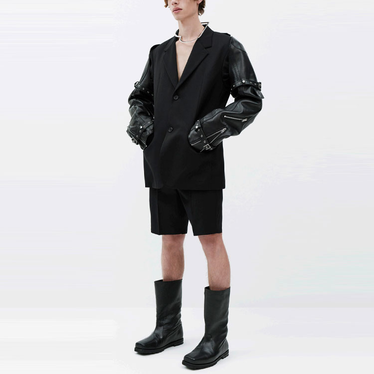 Lookbook WE11DONE SS23 純色休閒短褲 黑色 WD-PT1-23-211-M-BK