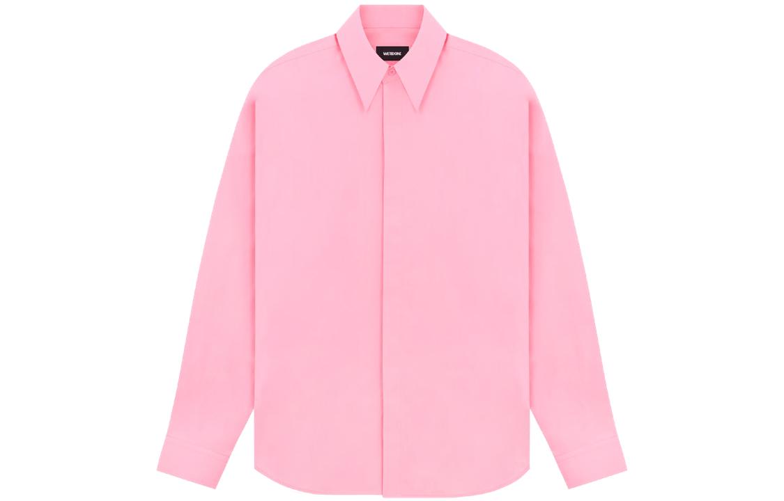 WE11DONE SS23  Solid Pink Long Sleeve Button-Up Shirt. WD-SH1-23-217-M-PK