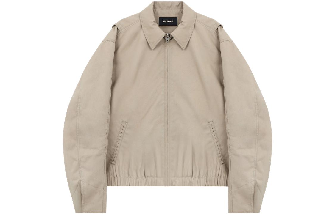 WE11DONE SS23 Beige Solid Color Zip Jacket Unisex WD-DJ1-23-336-U-BG