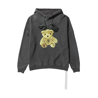 WE11DONE SS23 Black Animal Graphic Hoodie Long Sleeve Pullover WD-TH9-20-123-BLACK