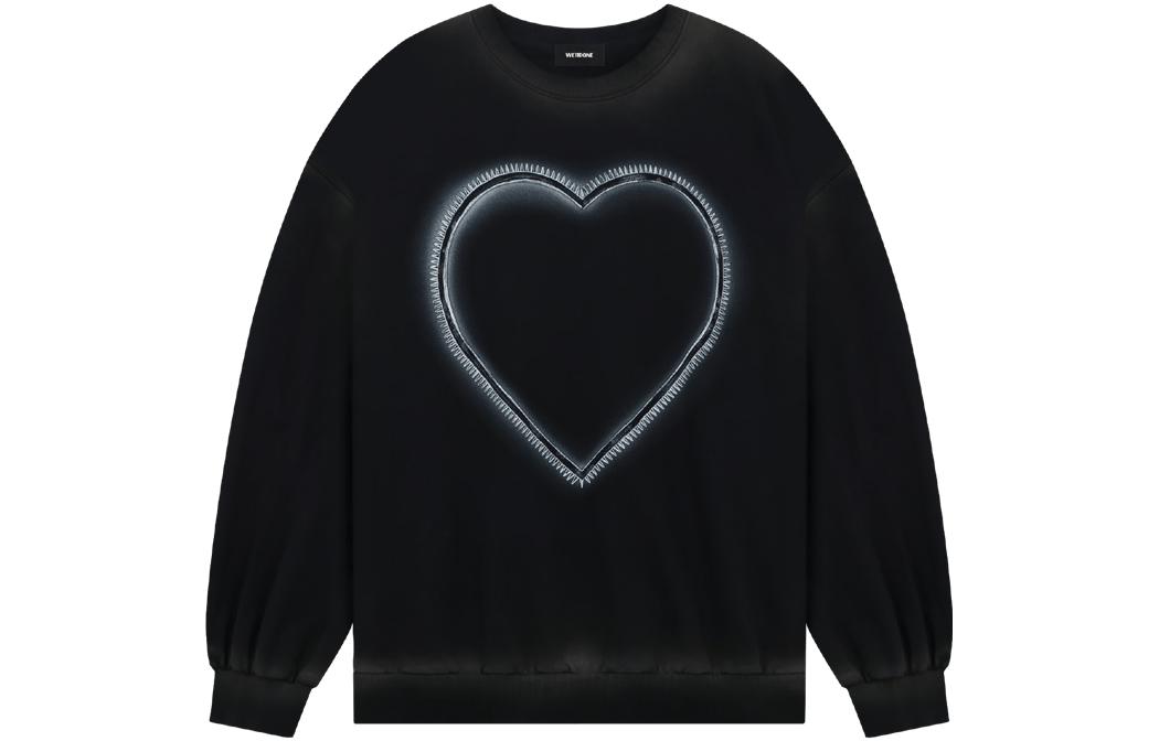 WE11DONE SS23 Black Heart Graphic Sweatshirt Unisex WD-TS1-23-809-U-BK 圖 2