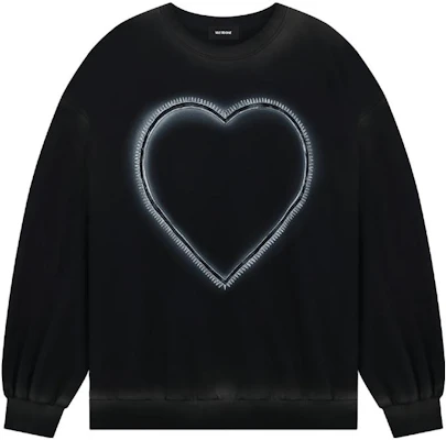 WE11DONE SS23 黑色心形图案卫衣 男女款 WD-TS1-23-809-U-BK Order WE11DONE SS23 黑色心形图案卫衣 男女款 WD-TS1-23-809-U-BK